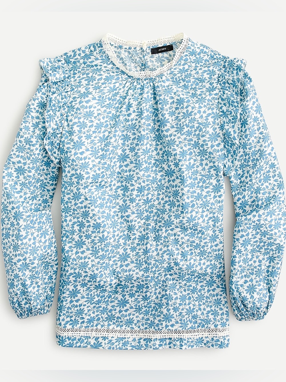 J. Crew Flutter-sleeve shirt in shadow stripe floral